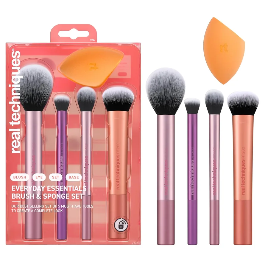 Real Techniques Everyday Essentials Brush Set, 5-Piece